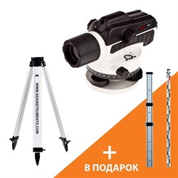 Нивелир ADA Ruber 32 с поверкой + Рейка ADA STAFF 3 + Штатив на винтах ADA Light S А00201_К - фото 104486