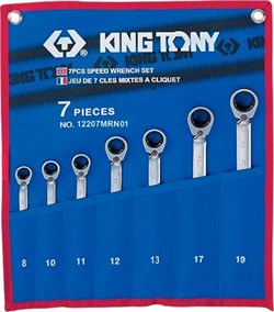 Набор комбинированных гаечных ключей King Tony в сумке, 8-19 мм, 7 предметов 12207MRN01 - фото 113223