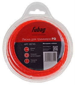 Триммерная леска Fubag FQ сечение витой квадрат L 15 м x 2.4 мм - фото 171802