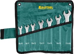 Набор рожковых ключей Kraftool Expert 8-19 мм, 7шт 27033-H7 - фото 262811