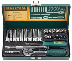 Универсальный набор торцевых головок Kraftool Industrie Qualitat 1/4", 4-13 мм, 24 предмета 27890-H24_z01 - фото 263093