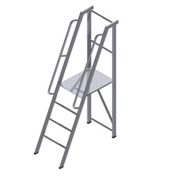 Лестница-платформа фиксированной высоты с резиновыми пятками ALUR ЛПФВА-1,25Р - фото 297706