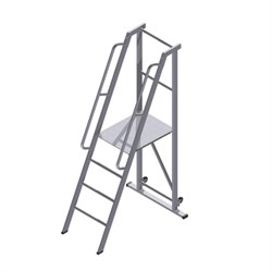 Передвижная лестница-платформа фиксированной высоты с траверсой ALUR ЛПФВА-1,75ТП - фото 297720