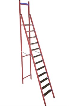 Стремянка диэлектрическая с вертикальной опорой Диэлектрик Евро-Телеком, 14 ступеней СВД-3,5ЕТ - фото 338982