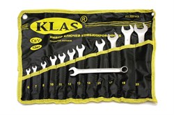 Набор комбинированных ключей KLAS 12 пр. (6 -14,17,19,22) сумка, матовые KL227312 - фото 348357
