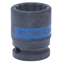 Головка торцевая ударная двенадцатигранная 1/2", 22 мм KING TONY 453022M TONY - фото 680119