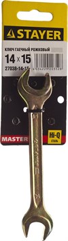 Гаечный ключ Stayer "Master" рожковый, 14х15мм 27038-14-15 - фото 86870