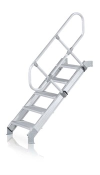 Алюминиевый трап Zarges Z600 стационарный, 800мм 17 ступеней 45° 40059276 - фото 99205