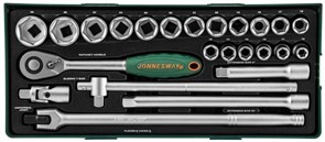 Набор торцевых головок Jonnesway 1/2" 10-32 мм, 24 предмета в ложементе S04H4524ST