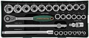 Набор торцевых головок Jonnesway 1/2" 8-34 мм, 28 предметов в ложементе S04H4728ST
