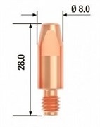 Контактный наконечник Fubag M6х28 мм ECU D=0,8 мм, 25 шт