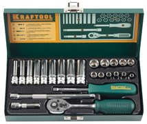 Универсальный набор торцевых головок Kraftool Industrie Qualitat 1/4", 4-13 мм, 24 предмета 27890-H24_z01