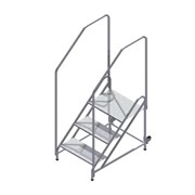 Монтажная подставка ALUR Тип 2 с колесом и 2 поручнями МП2-0,8П2К