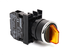 Переключатель EMAS 0-1 с подсветкой светодиод 100-230V AC, без фиксации, желтый 1НО B1S0SL21S