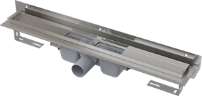 Душевой лоток AlcaPlast APZ4 Flexible 950 мм, пристенный монтаж, с порогами для решетки (без решетки), нержавеющая сталь
