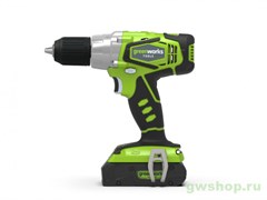 Дрель-шуруповерт аккумуляторная 24V GREENWORKS G24DDX ( В кейсе ) Greenworks 3703307 Дрель-шуруповерт аккумуляторная 24V GREENWORKS G24DDX ( В кейсе ) Greenworks 3703307