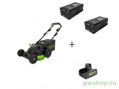 Комплект: Газонокосилка аккумуляторная GREENWORKS TwinForce 82V + 2 Аккумулятора G82B5 + Зарядное устройство G82C2 Greenworks 25156071 Комплект: Газонокосилка аккумуляторная GREENWORKS TwinForce 82V + 2 Аккумулятора G82B5 + Зарядное устройство G82C2 Greenworks 25156071