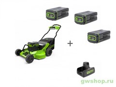 Комплект: Газонокосилка аккумуляторная GREENWORKS, 82V, 76см, самоходная, бесщеточная, без АКБ и ЗУ + 3 Аккумулятора G82B8 + Зарядное устройство G82C2 Greenworks 25192072 Комплект: Газонокосилка аккумуляторная GREENWORKS, 82V, 76см, самоходная, бесщеточная, без АКБ и ЗУ + 3 Аккумулятора G82B8 + Зарядное устройство G82C2 Greenworks 25192072