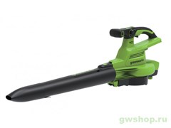 Воздуходув–садовый пылесос аккумуляторный GREENWORKS GD40BVIIK5 40V c 1хАКБ 5Ач и ЗУ Greenworks 2406907UG