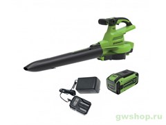 Воздуходув–садовый пылесос аккумуляторный GREENWORKS GD40BVIIK8 40V c 1хАКБ 8Ач и ЗУ Greenworks 2406907UR Воздуходув–садовый пылесос аккумуляторный GREENWORKS GD40BVIIK8 40V c 1хАКБ 8Ач и ЗУ Greenworks 2406907UR