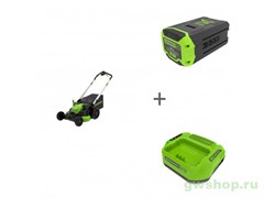 Комплект: Газонокосилка аккумуляторная GREENWORKS GD60LM61, 60V, 61 см, самоходная, бесщеточная, без АКБ и ЗУ+ Аккумулятор G60B8 + Зарядка G60C Greenworks 2519107UF Комплект: Газонокосилка аккумуляторная GREENWORKS GD60LM61, 60V, 61 см, самоходная, бесщеточная, без АКБ и ЗУ+ Аккумулятор G60B8 + Зарядка G60C Greenworks 2519107UF