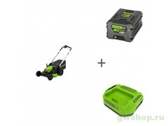 Комплект: Газонокосилка аккумуляторная GREENWORKS GD60LM61, 60V, 61 см, самоходная, бесщеточная + Аккумулятор G60B5 + Зарядка G60C Greenworks 2519107UG Комплект: Газонокосилка аккумуляторная GREENWORKS GD60LM61, 60V, 61 см, самоходная, бесщеточная + Аккумулятор G60B5 + Зарядка G60C Greenworks 2519107UG