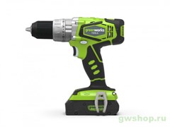 Дрель-шуруповерт ударная аккумуляторная 24V GREENWORKS G24CDK2X Greenworks 3801107VC Дрель-шуруповерт ударная аккумуляторная 24V GREENWORKS G24CDK2X Greenworks 3801107VC