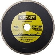 Отрезной диск Stayer "PROFESSIONAL" алмазный, сплошной 200мм 3665-200_z01