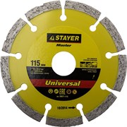 Отрезной диск Stayer "MASTER" алмазный, сегментный 115мм 36671-115