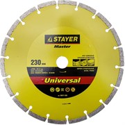 Отрезной диск Stayer "MASTER" алмазный, сегментный 230мм 36671-230