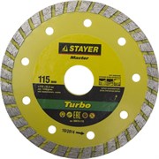 Отрезной диск Stayer "MASTER" "ТУРБО" алмазный, сегментный 115мм 36673-115