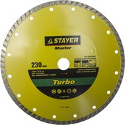 Отрезной диск Stayer "MASTER" "ТУРБО" алмазный, сегментный 230мм 36673-230