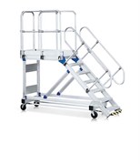 Алюминиевый трап с платформой Zarges Z600 передвижной 800мм 9 ступеней 60° 40259635